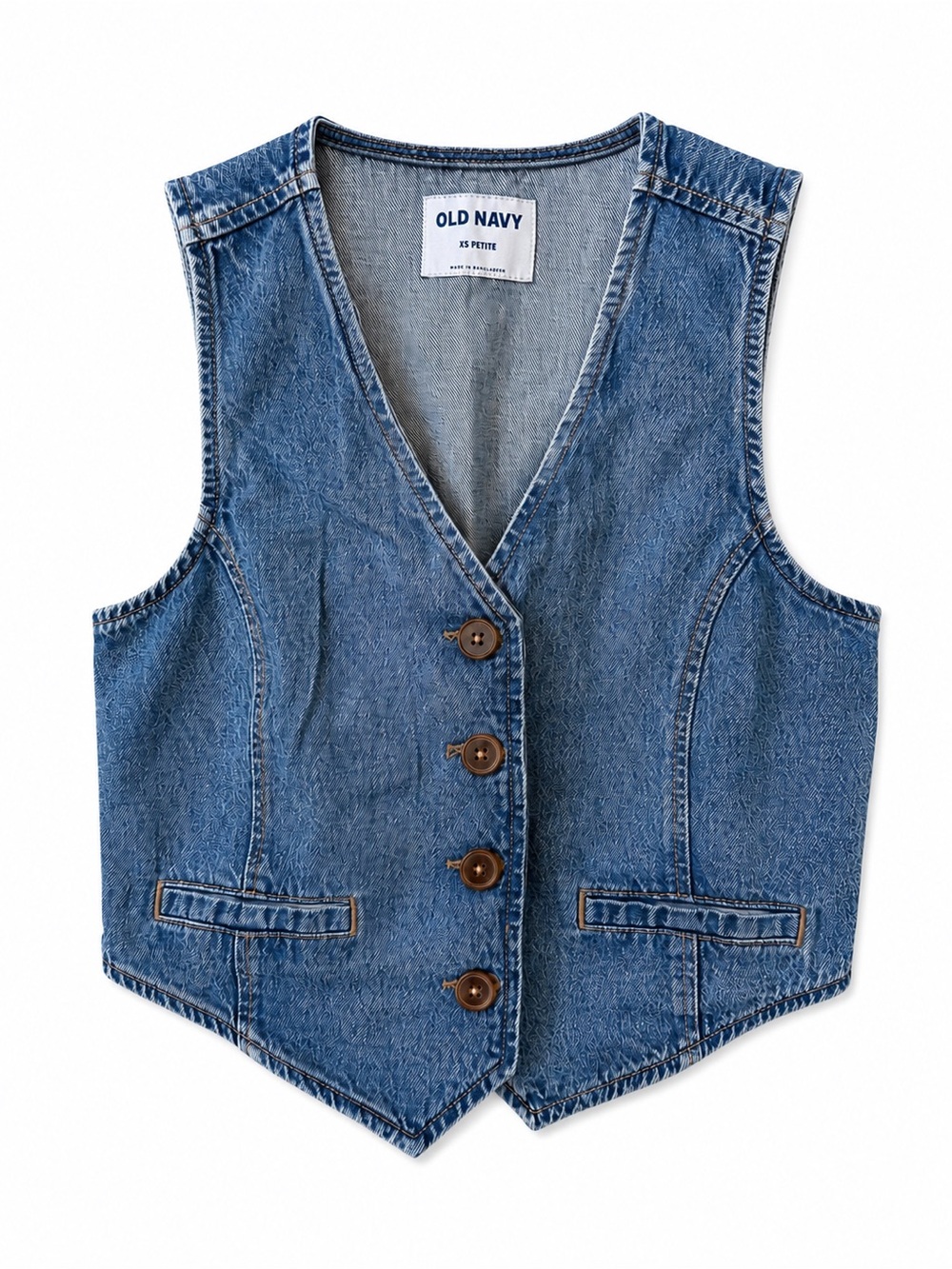 Old Navy Blue Denim Button Vest NWT